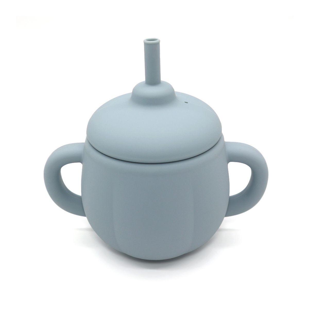 GENERICO - Vaso Antiderrame de Silicona para Bebé con Asas y Sorbete Entrenamiento Montessori Azul