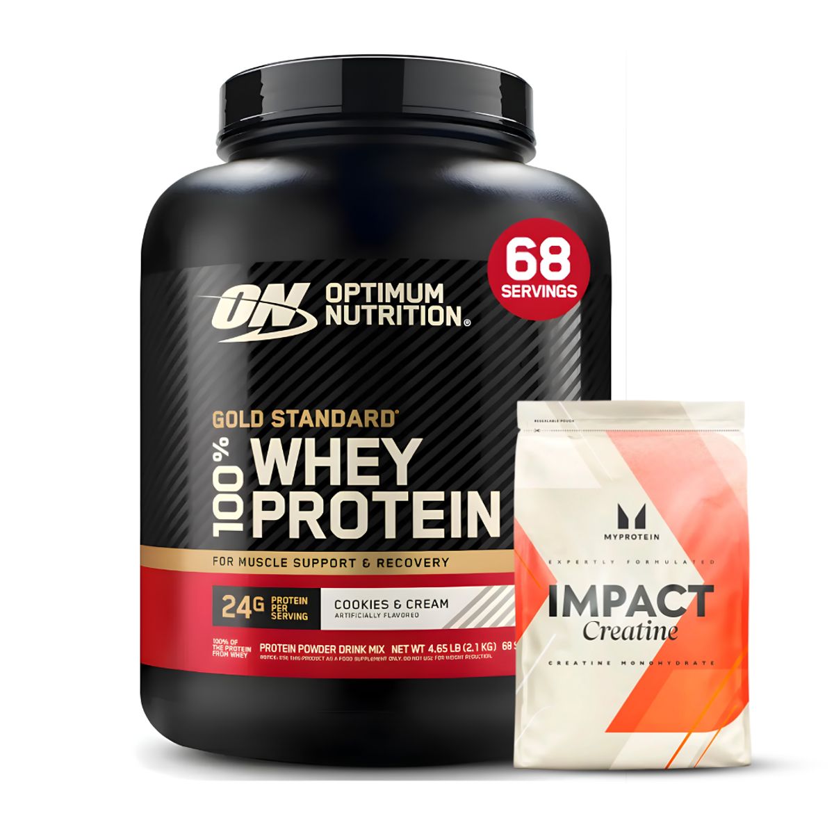 Optimum Nutrition - Gold Standard Whey 4.65 LB - Cookie and Cream + Creatina Myprotein 250 G