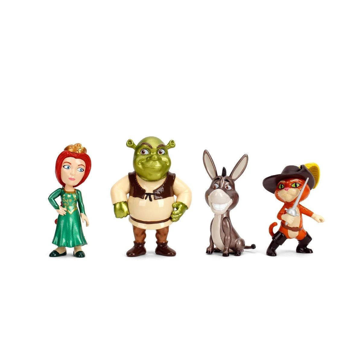 JADA TOYS - Shrek Fiona Burro Gato con Botas - MetalFigs Die Cast 4 Pack Shrek minifiguras Metal