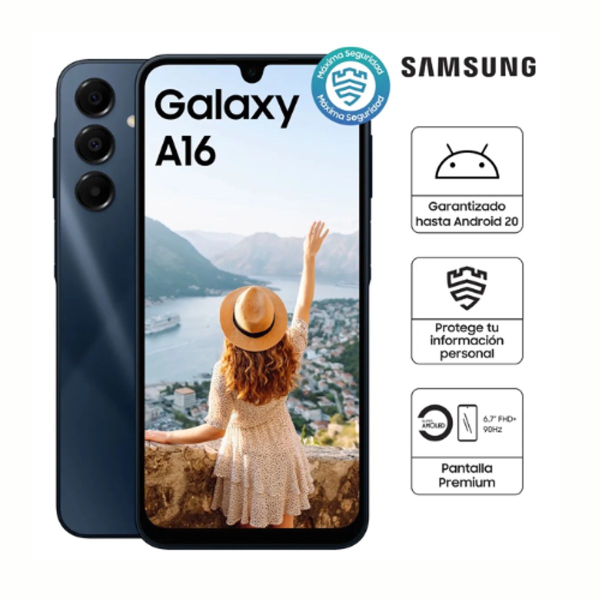 Celular Galaxy A16 4RAM 128GB Black, marca SAMSUNG - Foto Principal