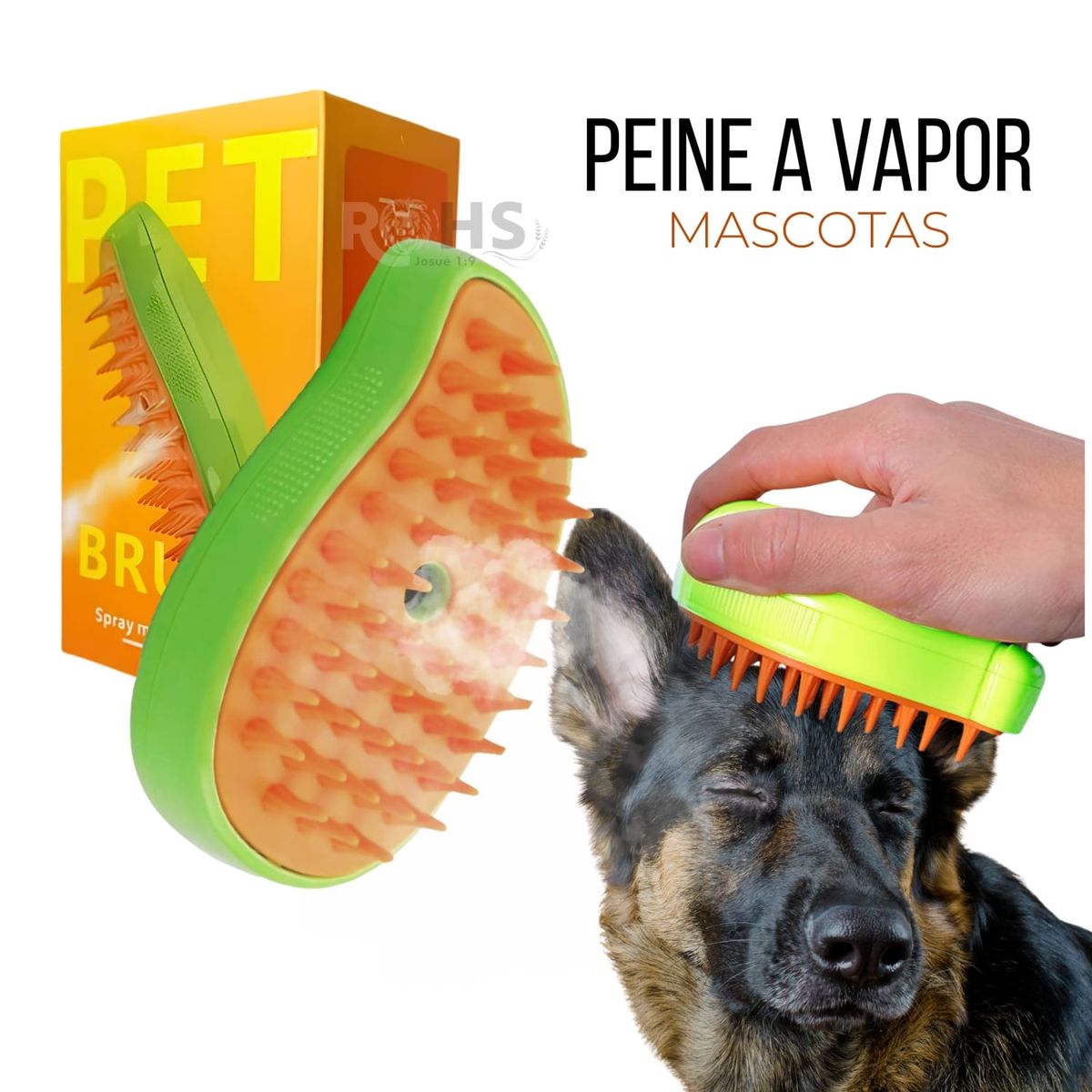 Cepillo Removedor De Pelo Verde Con Vapor Para Perros Y Gatos Recargable, marca ROHS - Foto Principal