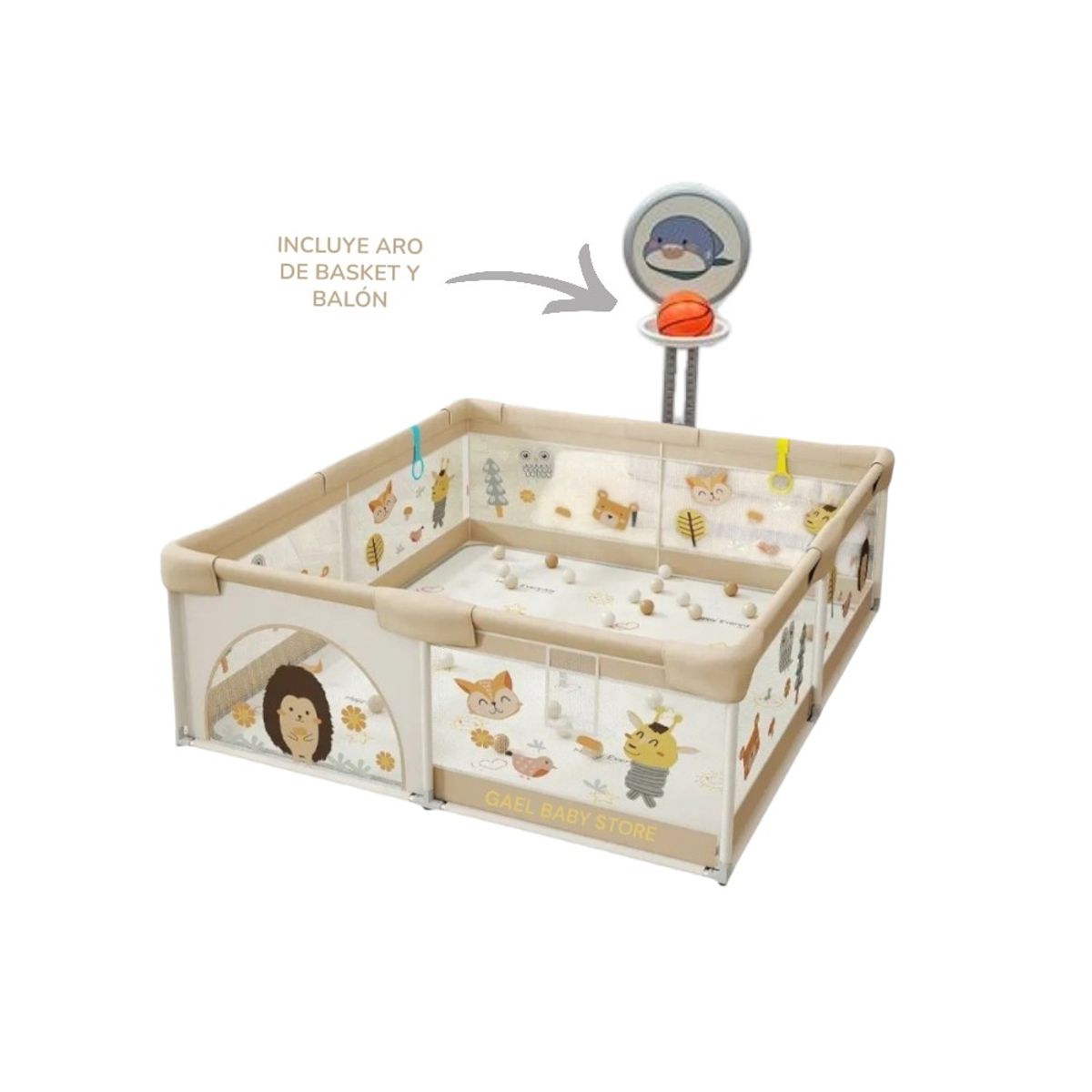 GENERICO - CORRAL INFANTIL 150CM x 150CM - PACK COMPLETO