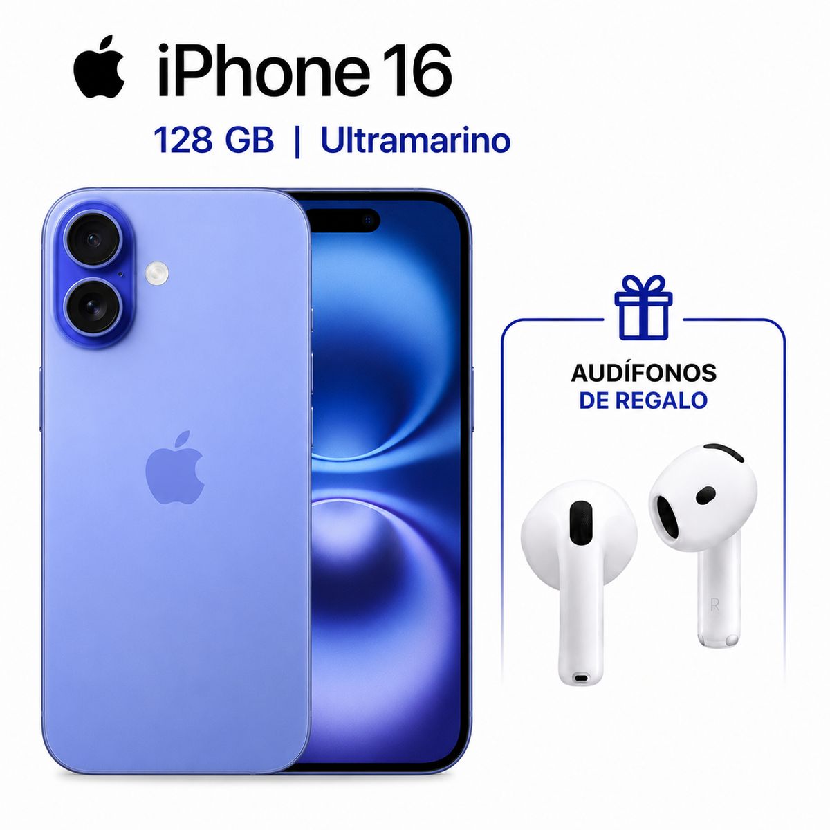 APPLE - IPHONE 16 128GB CHIP FISICO + REGALO
