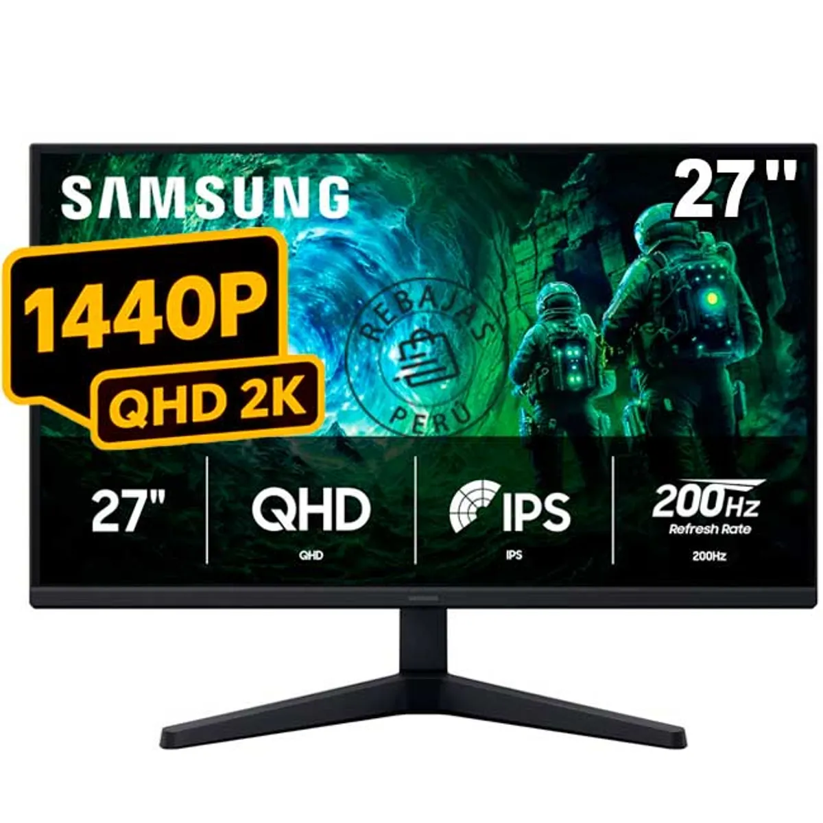 SAMSUNG - Monitor Samsung 27 Gaming Odyssey G5 Qhd Black Ls27fg530