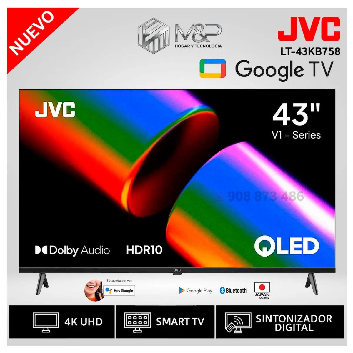 OEM - Televisor JVC 43 QLED FHD Google TV LT-43KB758 Modelo Nuevo