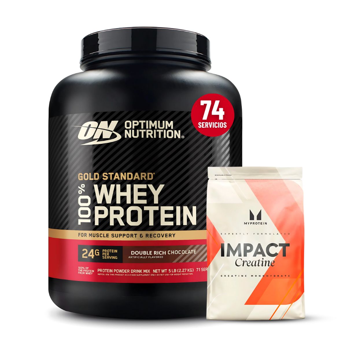 Optimum Nutrition - Gold Standard Whey 5 LB - Double Rich Chocolate + Creatina Myprotein 250 G