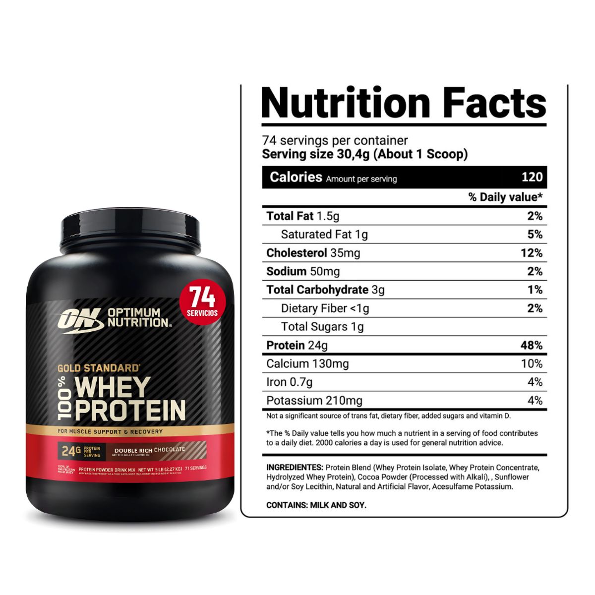 Optimum Nutrition - Gold Standard Whey 5 LB - Double Rich Chocolate + Creatina Myprotein 250 G