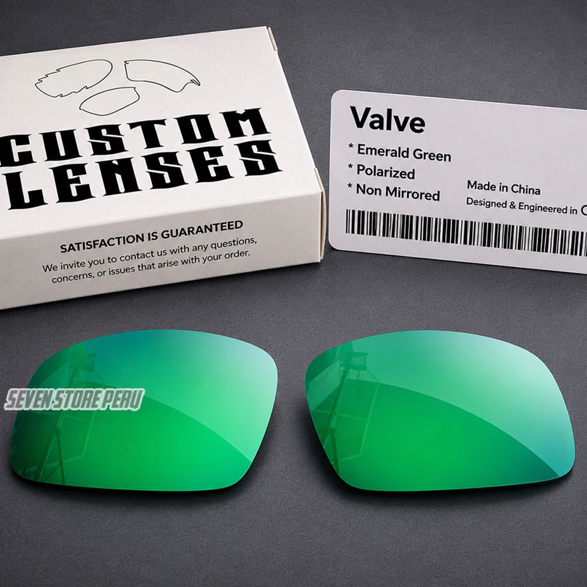 CUSTOM - Lunas repuesto compatibles para lentes de sol Valve Oo9236 - Verde