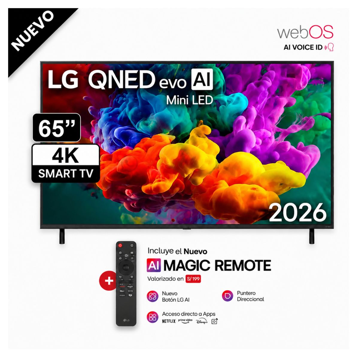 LG - Televisor LG 65 Qned Miniled 4k Con Ai 65qned65bsa