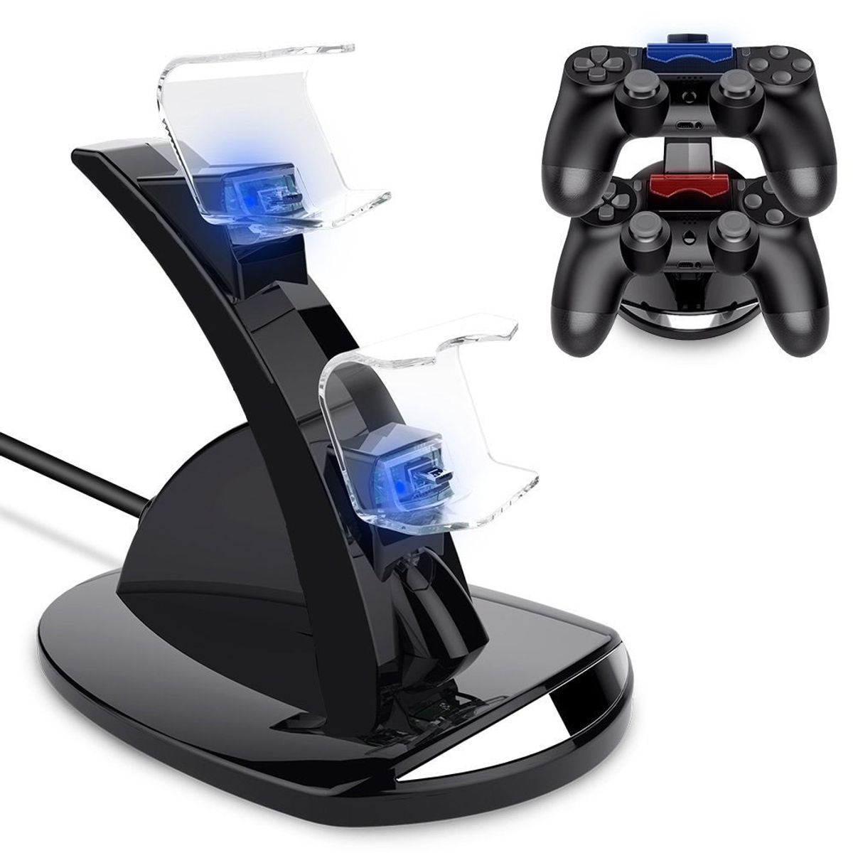 OEM - Cargador Dual Shock Ps4 Mandos Playstation Ps4 LED Vertical