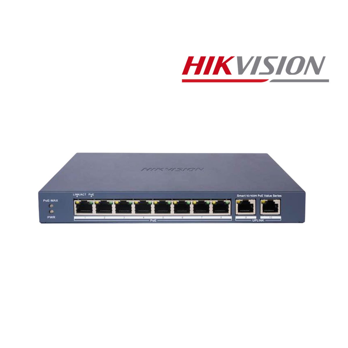 Hikvision - Switch PoE Hikvision DS-3E1310P-EI/M 8 puertos POE 100Mps 2 puertos RJ45 Protección