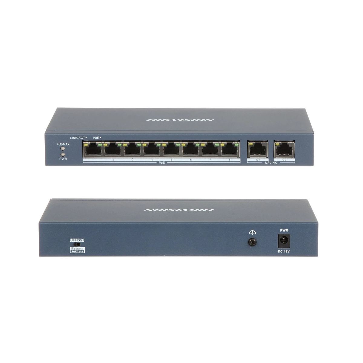 Hikvision - Switch PoE Hikvision DS-3E1310P-EI/M 8 puertos POE 100Mps 2 puertos RJ45 Protección