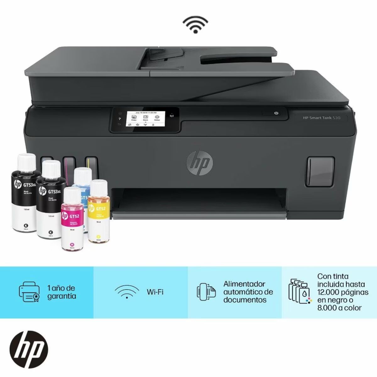 HP - Impresora Multifuncional HP Smart Tank 530 WiFi ADF