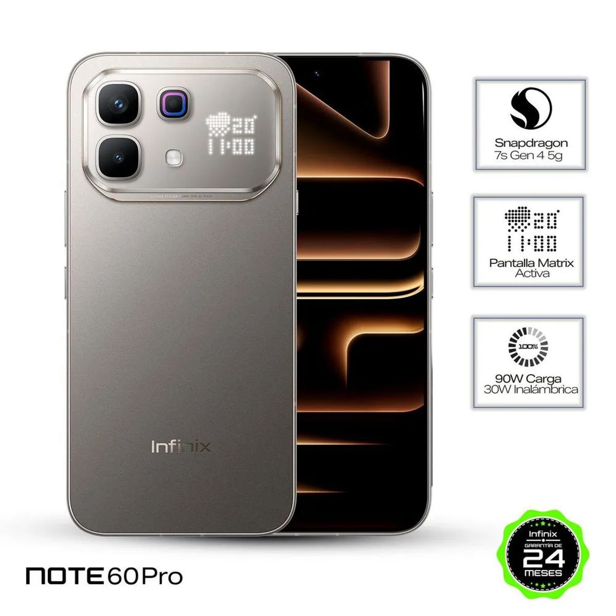 INFINIX - Infinix Note 60 Pro 5G, 8Gb de Ram - 256Gb, Color Titanium.