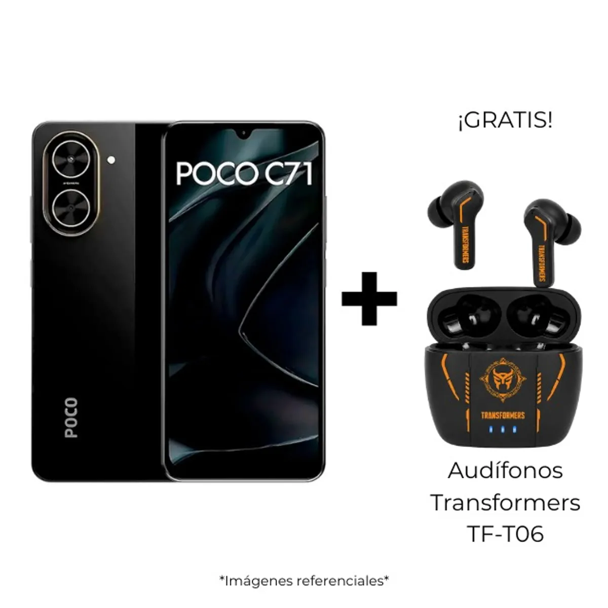 XIAOMI - CELULAR POCO C71 4GB+128GB + Audífonos Transformers TF-T06