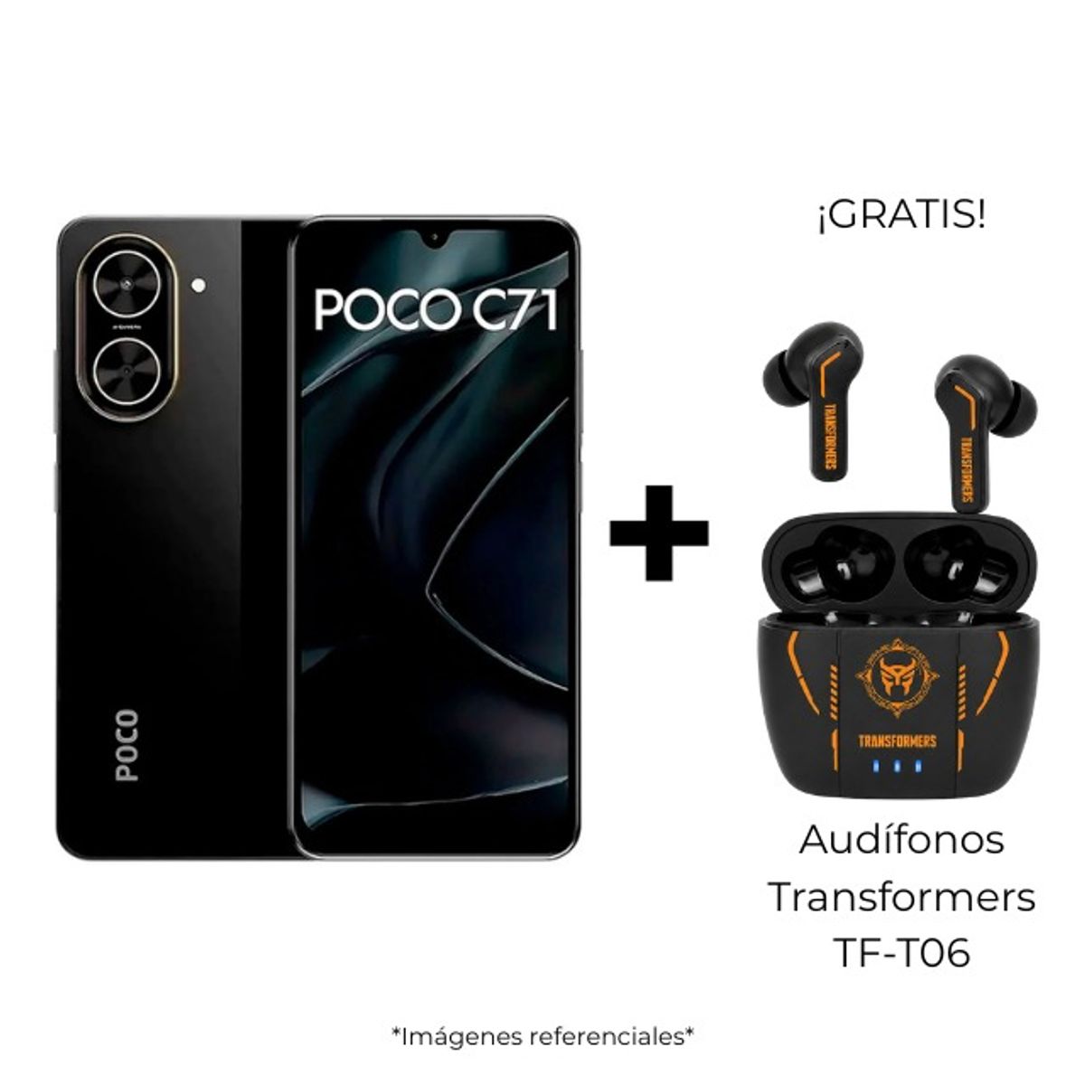 XIAOMI - CELULAR POCO C71 4GB+128GB + Audífonos Transformers TF-T06