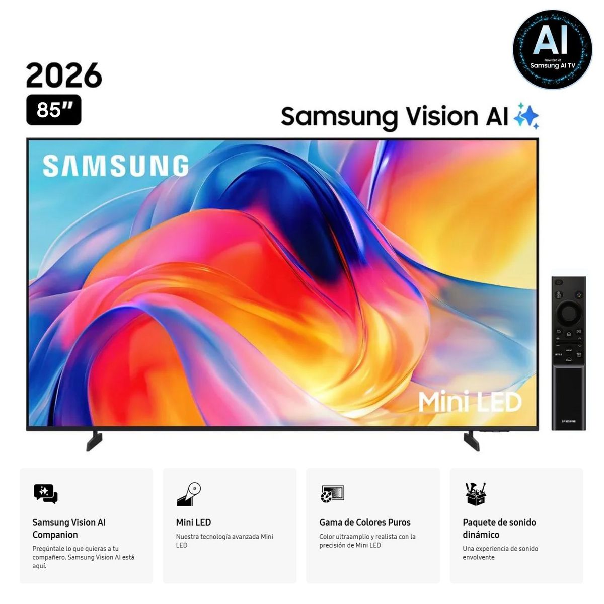 SAMSUNG - Televisor Samsung  85" Mini LED  85M70H Vision AI Smart TV - Nuevo 2026