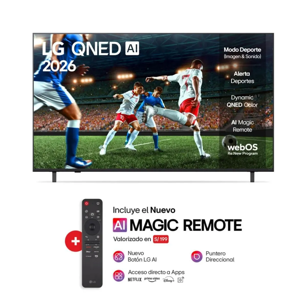 LG - Televisor LG 50" QNED 4k ThinQ Ai 50QNED73ASA Smart TV (2026)