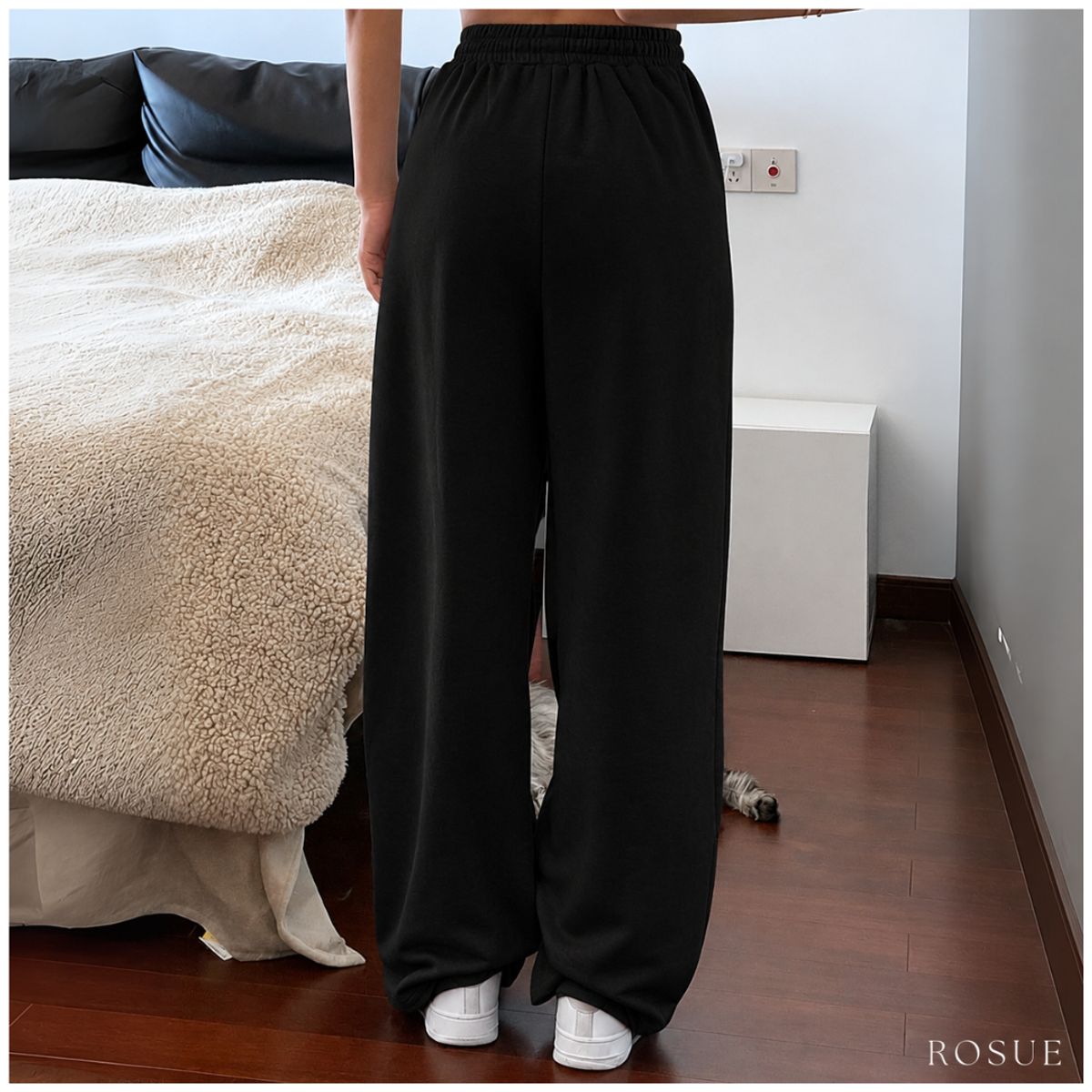 ROSUE - Buzo Pantalón con Bolsillos de Franela Mujer