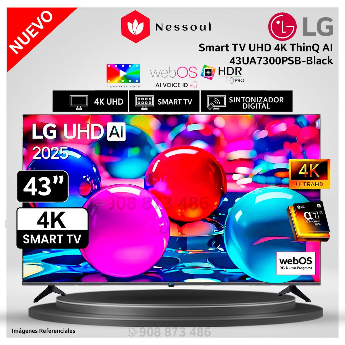 LG - Televisor Lg 43 Pulg UHD 4K AI ThinQ 43UA7300 - Modelo Nuevo