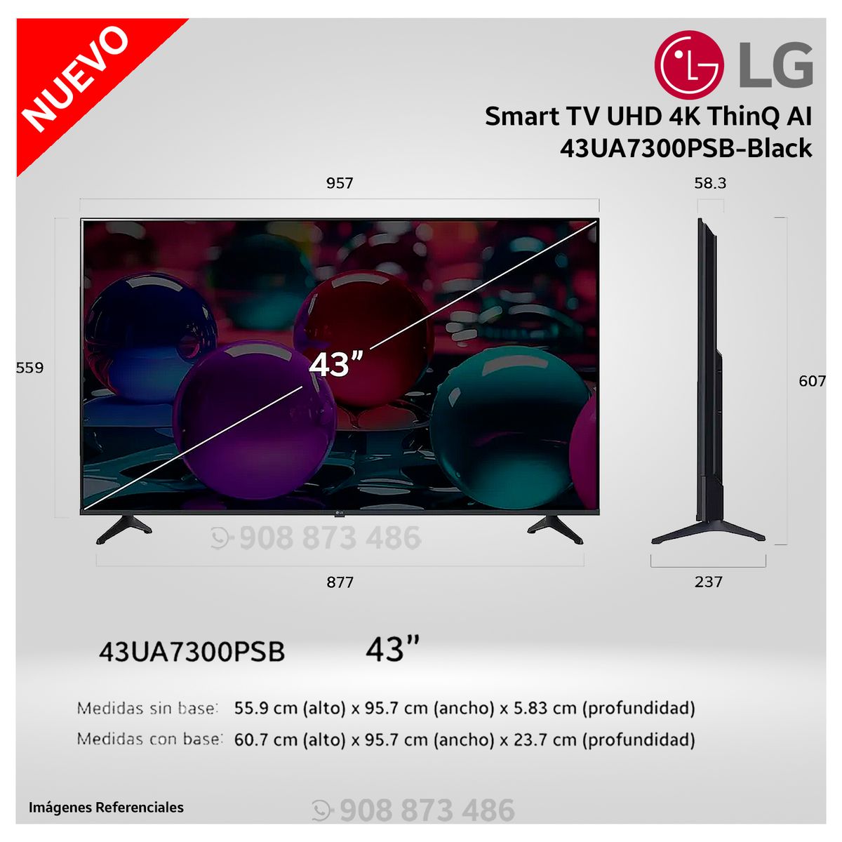 LG - Televisor Lg 43 Pulg UHD 4K AI ThinQ 43UA7300 - Modelo Nuevo