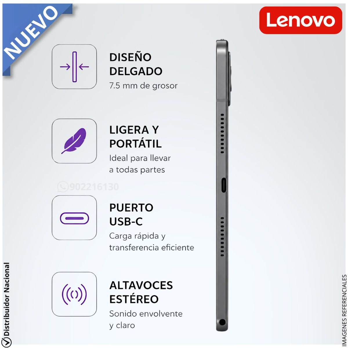 LENOVO - Tablet LENOVO IDEA TAB 11" 2.5K Mediatek Dimensity 6300 128GB 8GB DDR4 RAM Incluye Pen - ZAFR0928US