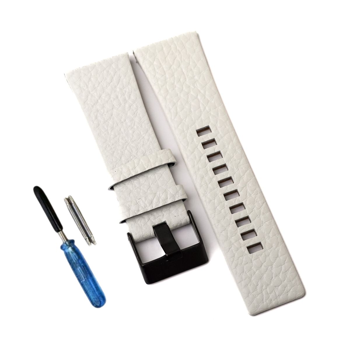 GENERICO - Correa Cuero para Reloj Diesel - Ancho 28mm - Blanco