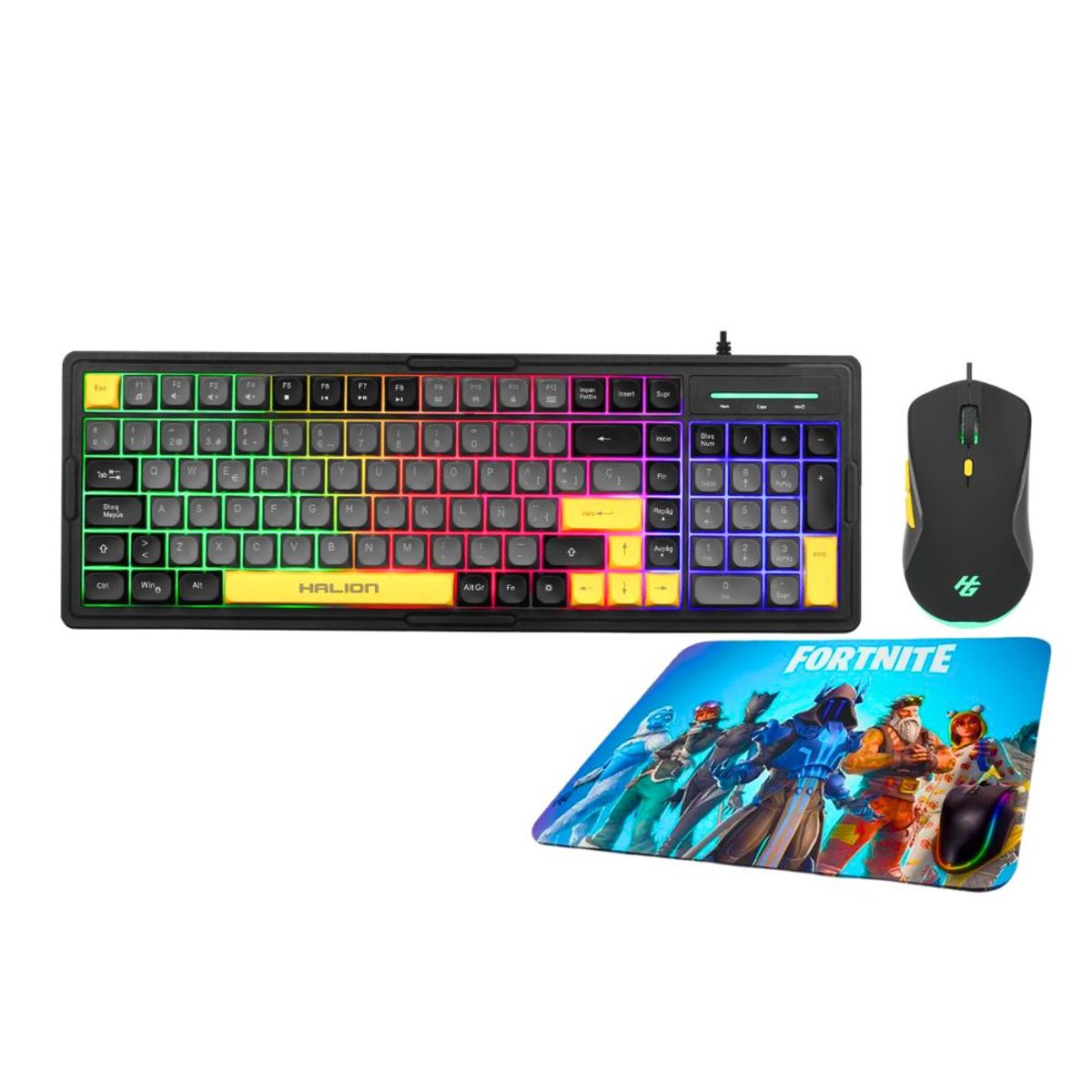 HALION - Kit Gamer 3en1 Halion Cobrak425c Teclado+ Mouse7200 Dpi+pad