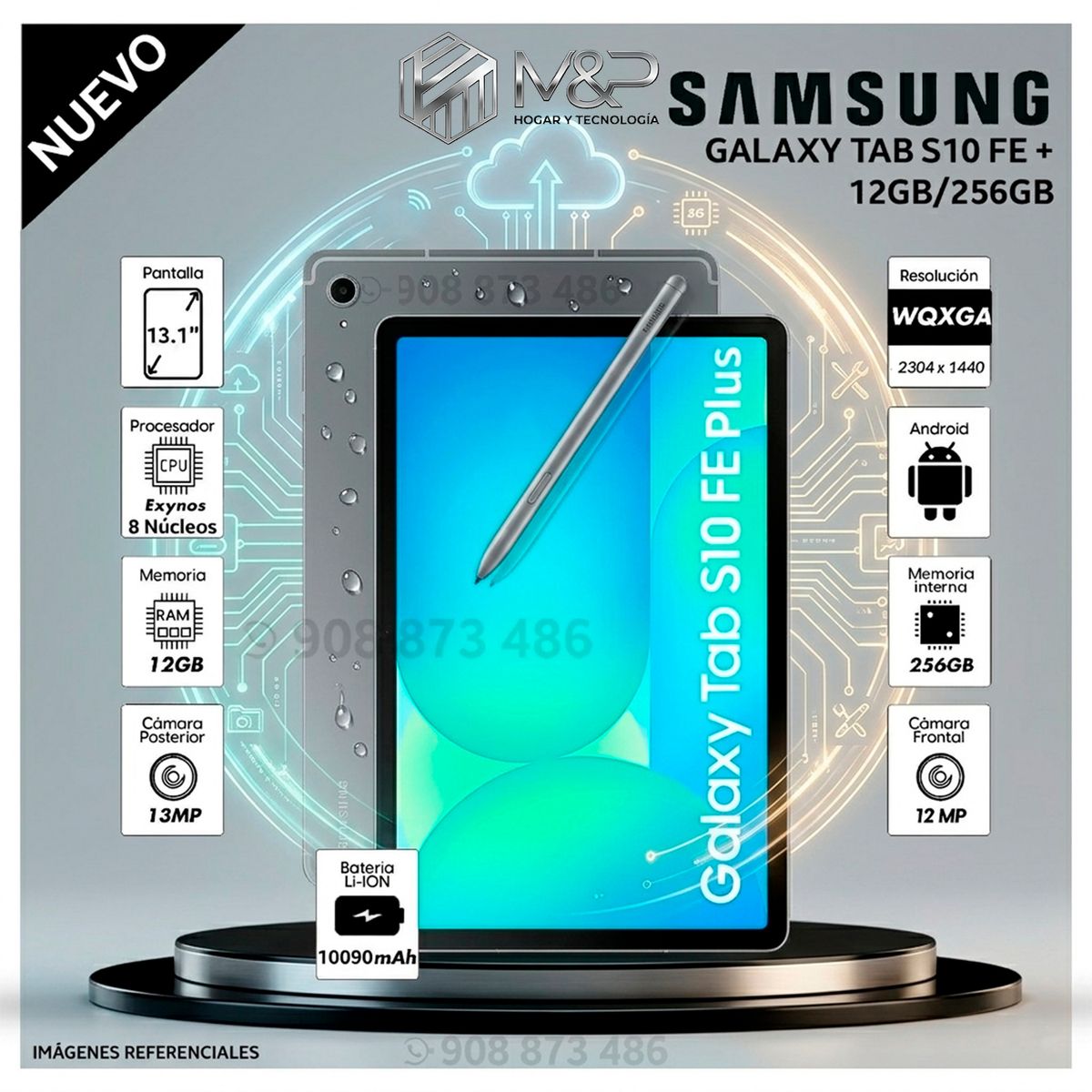 SAMSUNG - Tablet Samsung Galaxy Tab S10 FE Plus 13.1 pulg. WUXGA  256GB 12GB RAM - GRAY