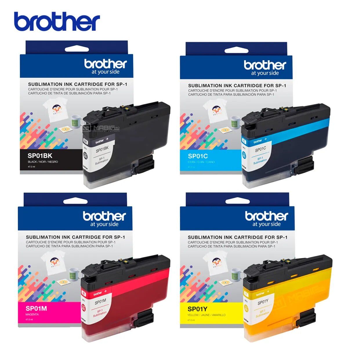 Brother - Kit 4 Tinta Brother SP01-Pack Sublimación SP-1 Original - 47ml