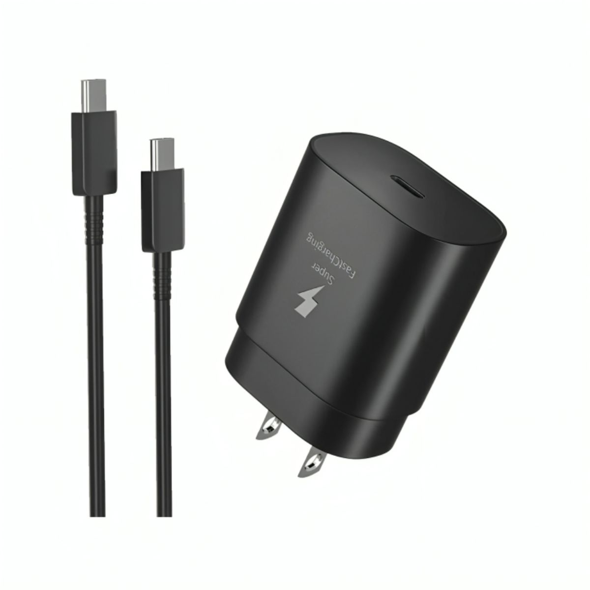 SAMSUNG - Cargador de 25w Samsung USB C Carga Rapida Negro