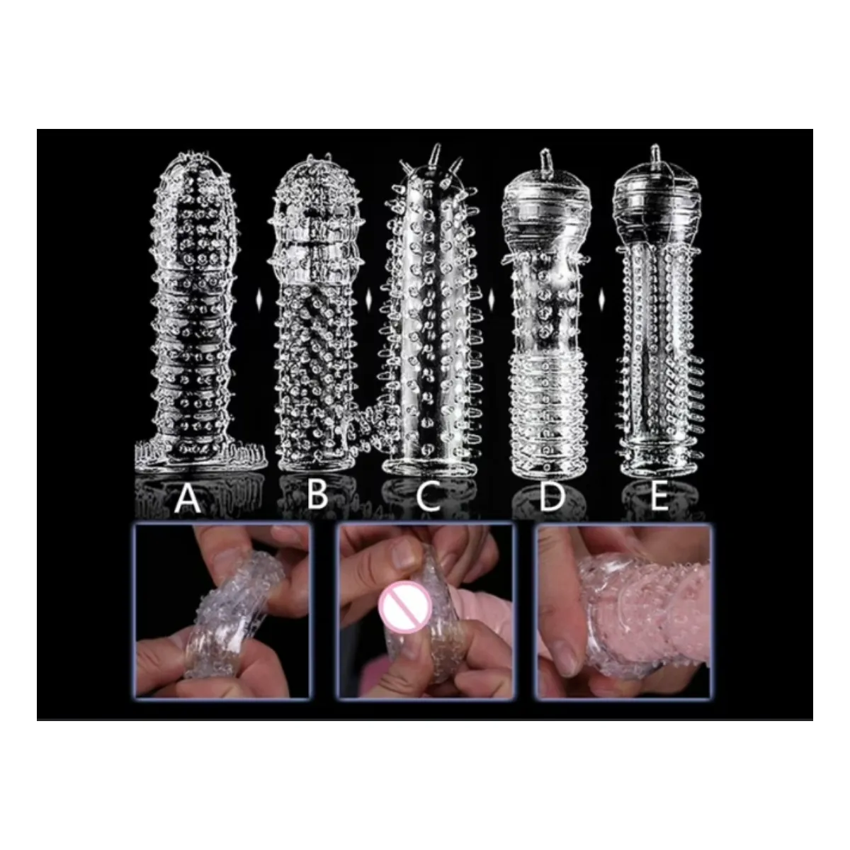 GENERICO - Funda Condón Texturizado Con Espinas Silicona X 1 Unidad