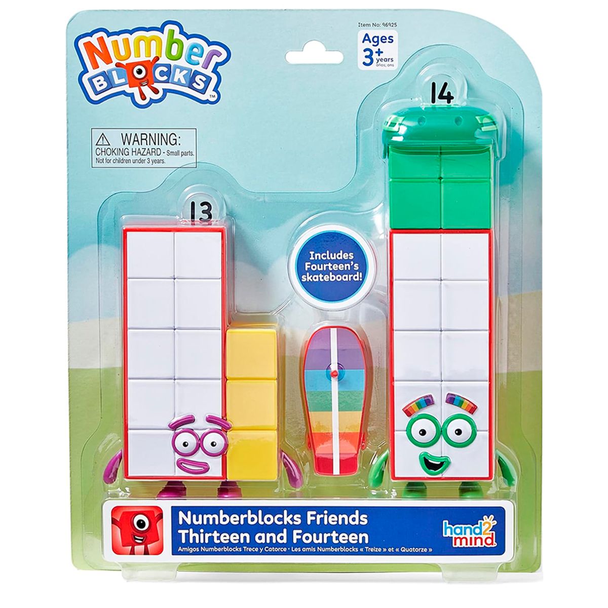 GENERICO - Figuras de 13 y 14 Numberblocks Friends + Monopatín
