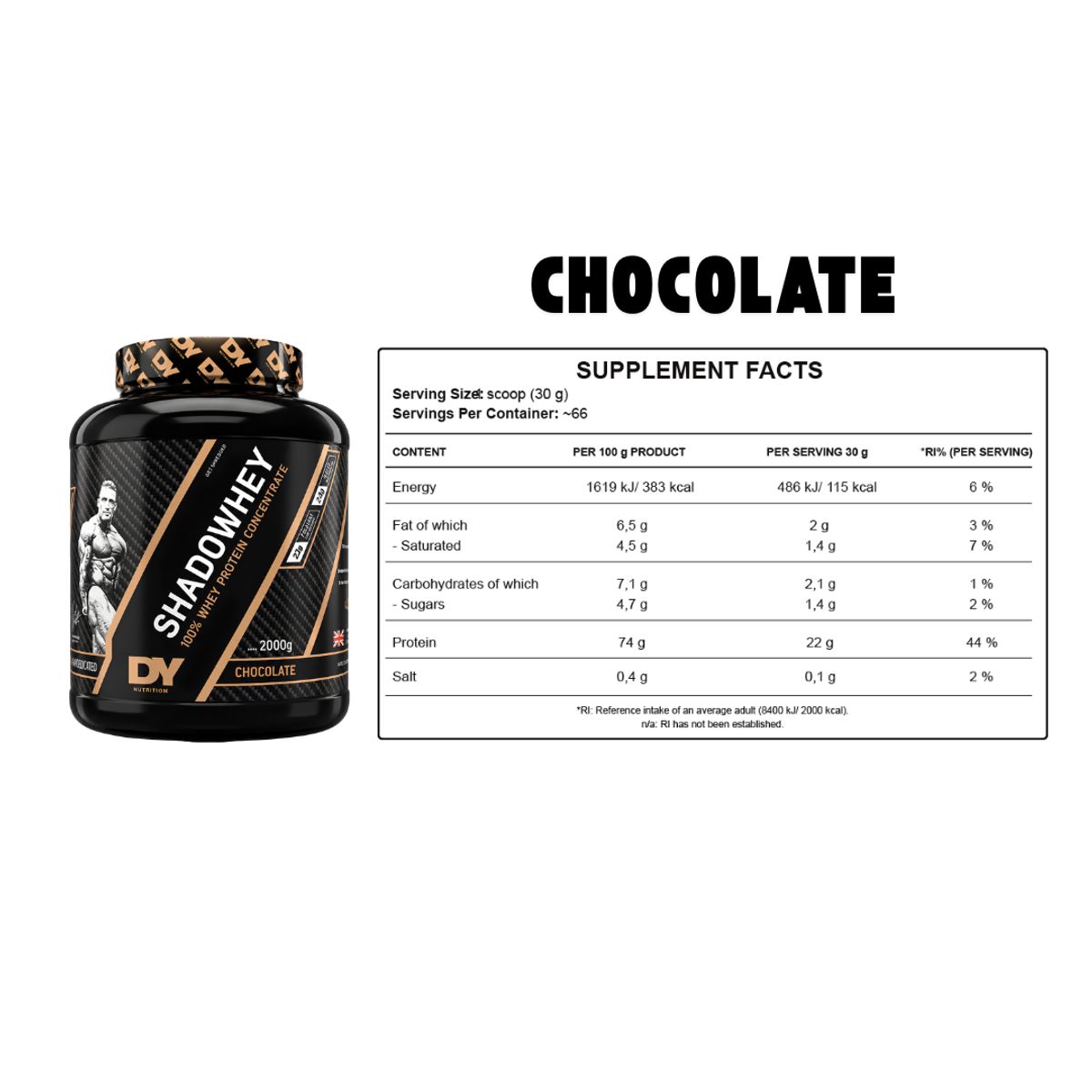 DORIAN YATES - Proteina Shadowhey 2 KG - Chocolate + Creatina Optimum Nutrition 300 G + Scoop