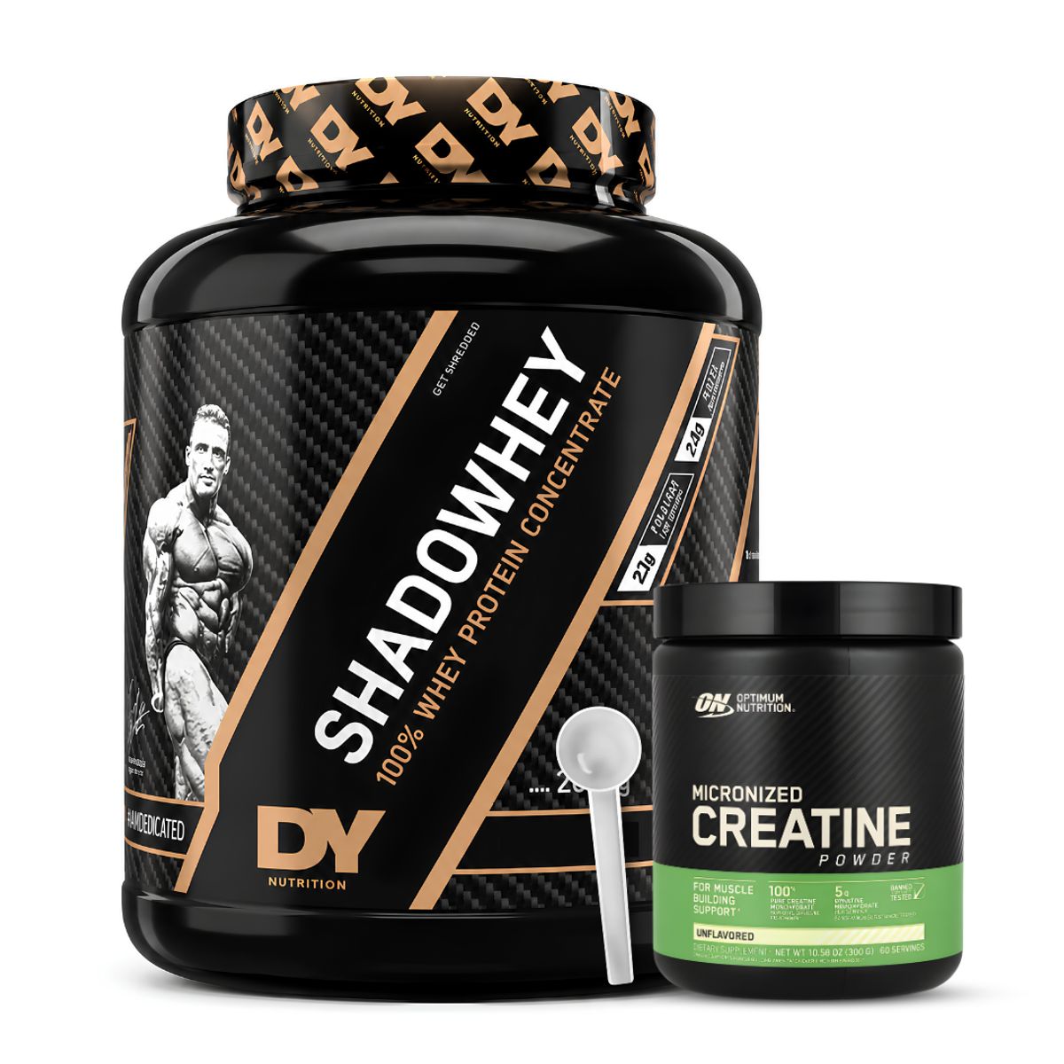 DORIAN YATES - Proteina Shadowhey 2 KG - Vainilla + Creatina Optimum Nutrition 300 G + Scoop