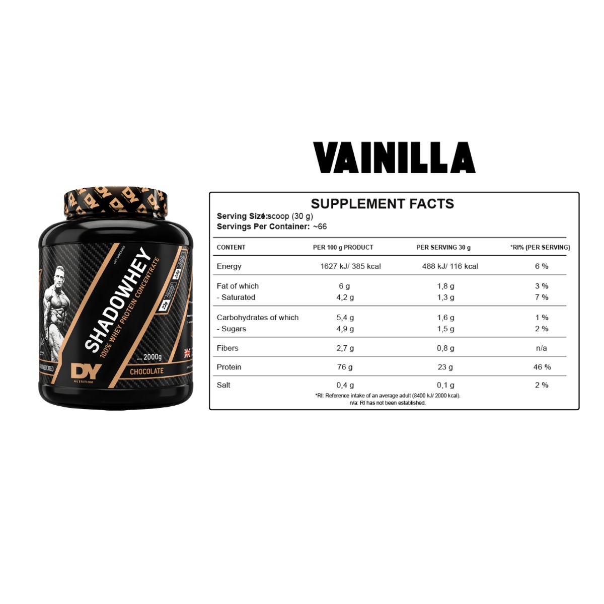 DORIAN YATES - Proteina Shadowhey 2 KG - Vainilla + Creatina Optimum Nutrition 300 G + Scoop