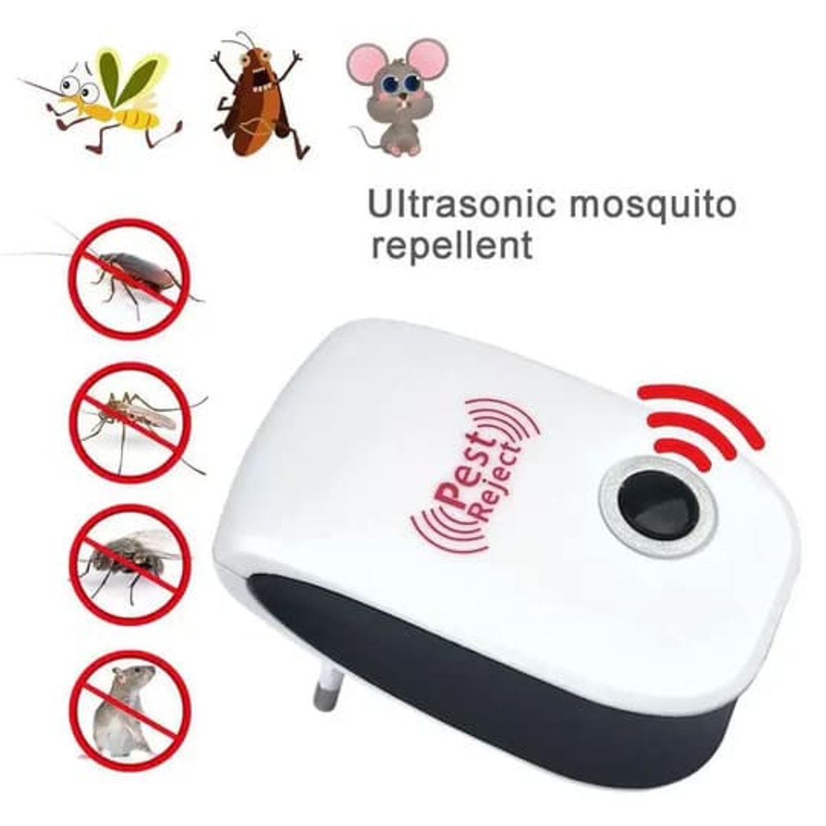 3 Repelente Ultrasonico Mosquitos Sancudos Ratas Cucarachas Pack x 3, marca GENERICO - Foto Principal