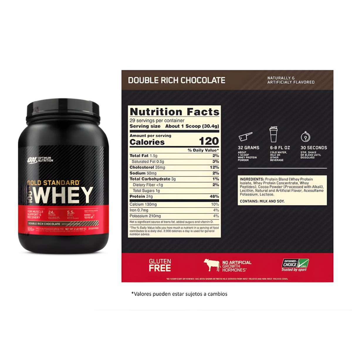 Optimum Nutrition - Proteina Gold Standard Whey 2 LB - Double Rich Chocolate + Creatina Universe Nutrition 250 G