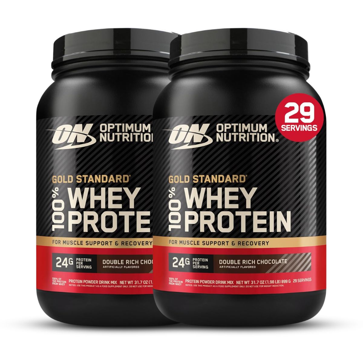 Optimum Nutrition - PACK X 02 - Gold Standard Whey 2 LB - Double Rich Chocolate