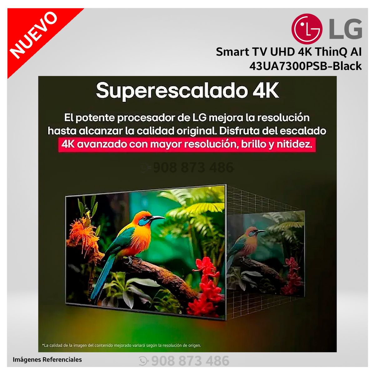 Televisor Lg 43 Pulg UltraHD 4K AI ThinQ 43UA7300PSB Modelo Nuevo + Control Inteligente MAGIC, marca LG - Foto 2