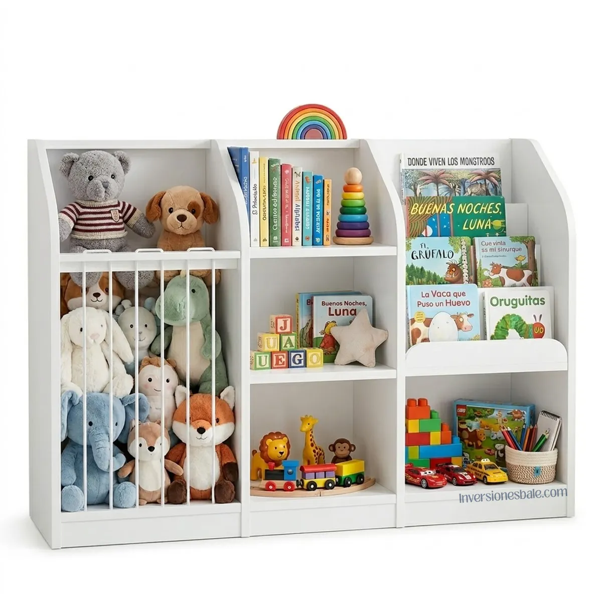 Mueble Organizador Infantil Juguetero Librero Logan Blanco  DIBA Muebles, marca DIBA MUEBLES - Foto Principal