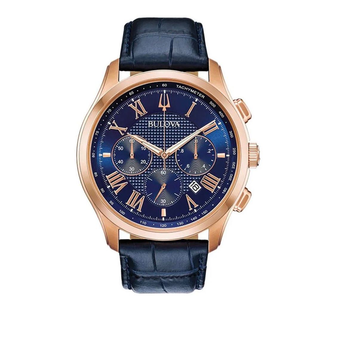 Bulova - RELOJ BULOVA WILTON CRONOGRAFO ORO ROSA Y AZUL
