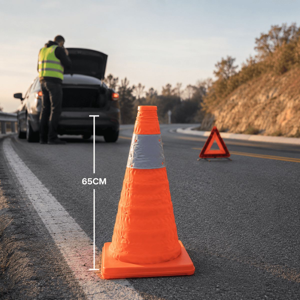 JET - Cono De Emergencia Retráctil Con Reflectivo 65Cm