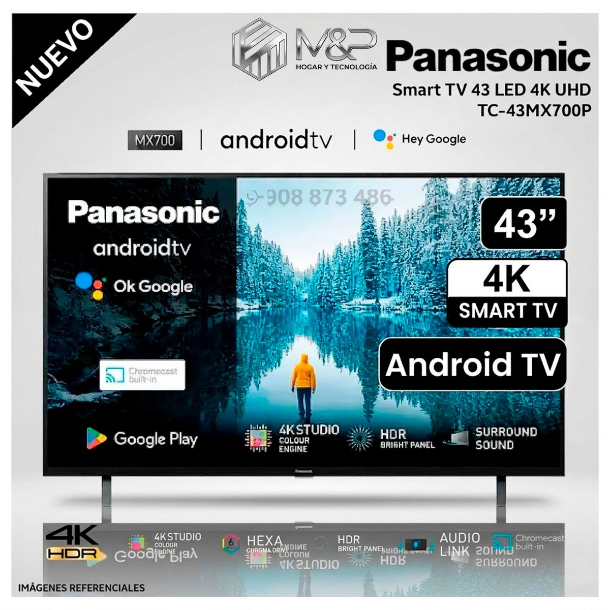 Panasonic - Televisor PANASONIC 43 TC-43MX700P 4K UHD ANDROID TV - Modelo Nuevo