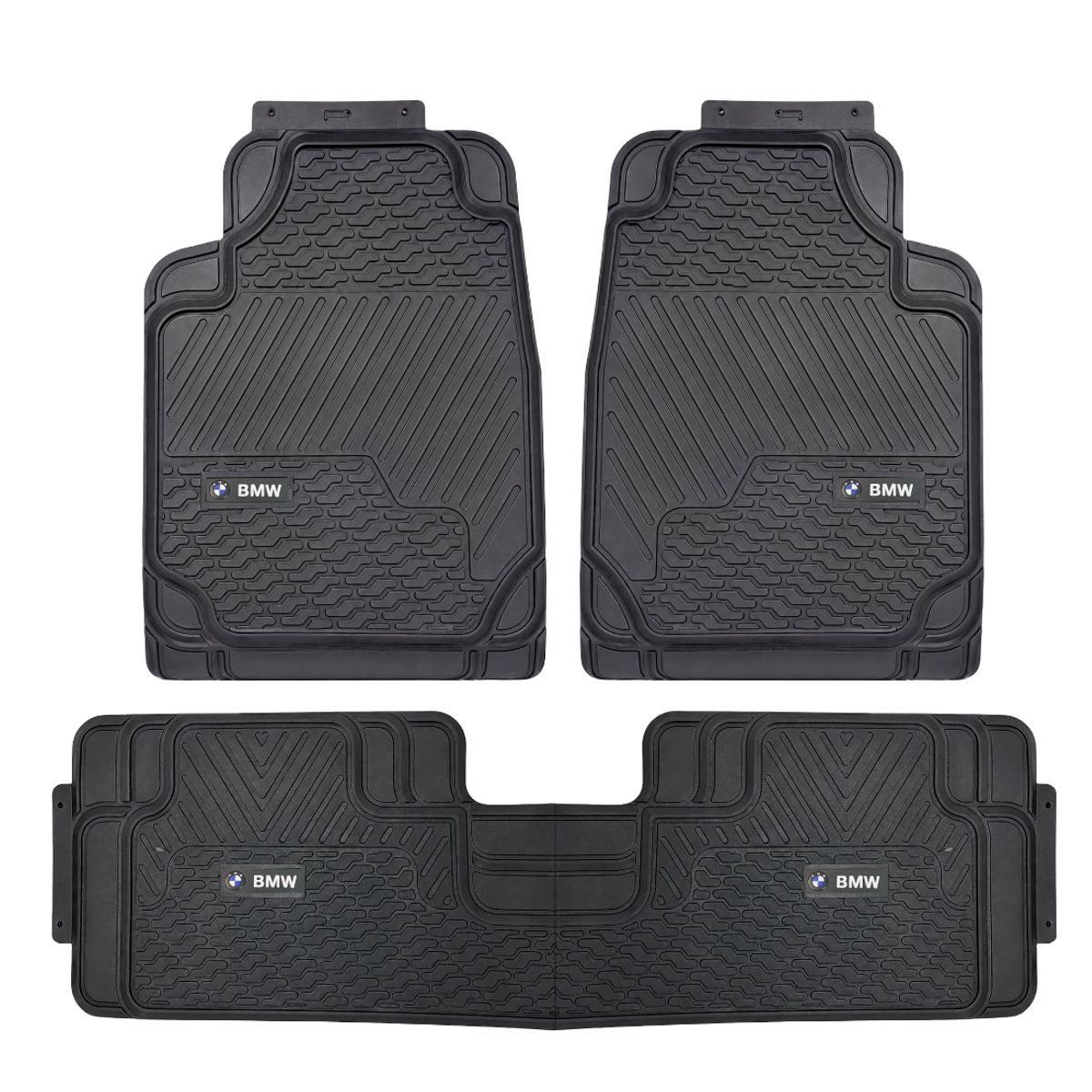 JET - Protector De Piso Universal Logo BMW Negro 3Pcs
