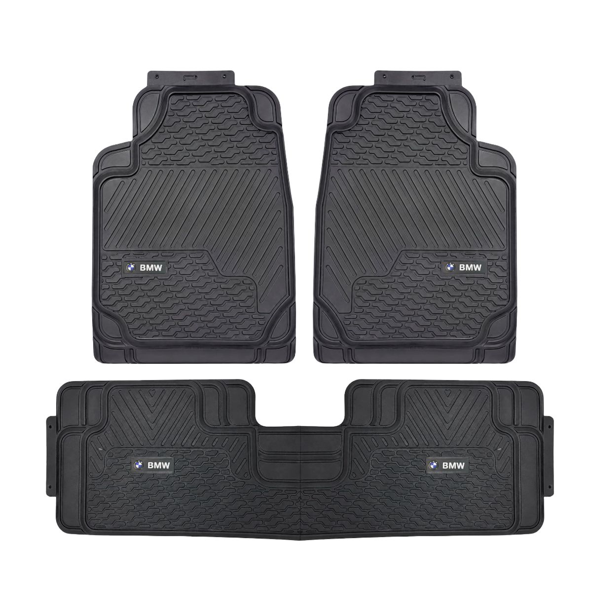 JET - Protector De Piso Universal Logo BMW Negro 3Pcs