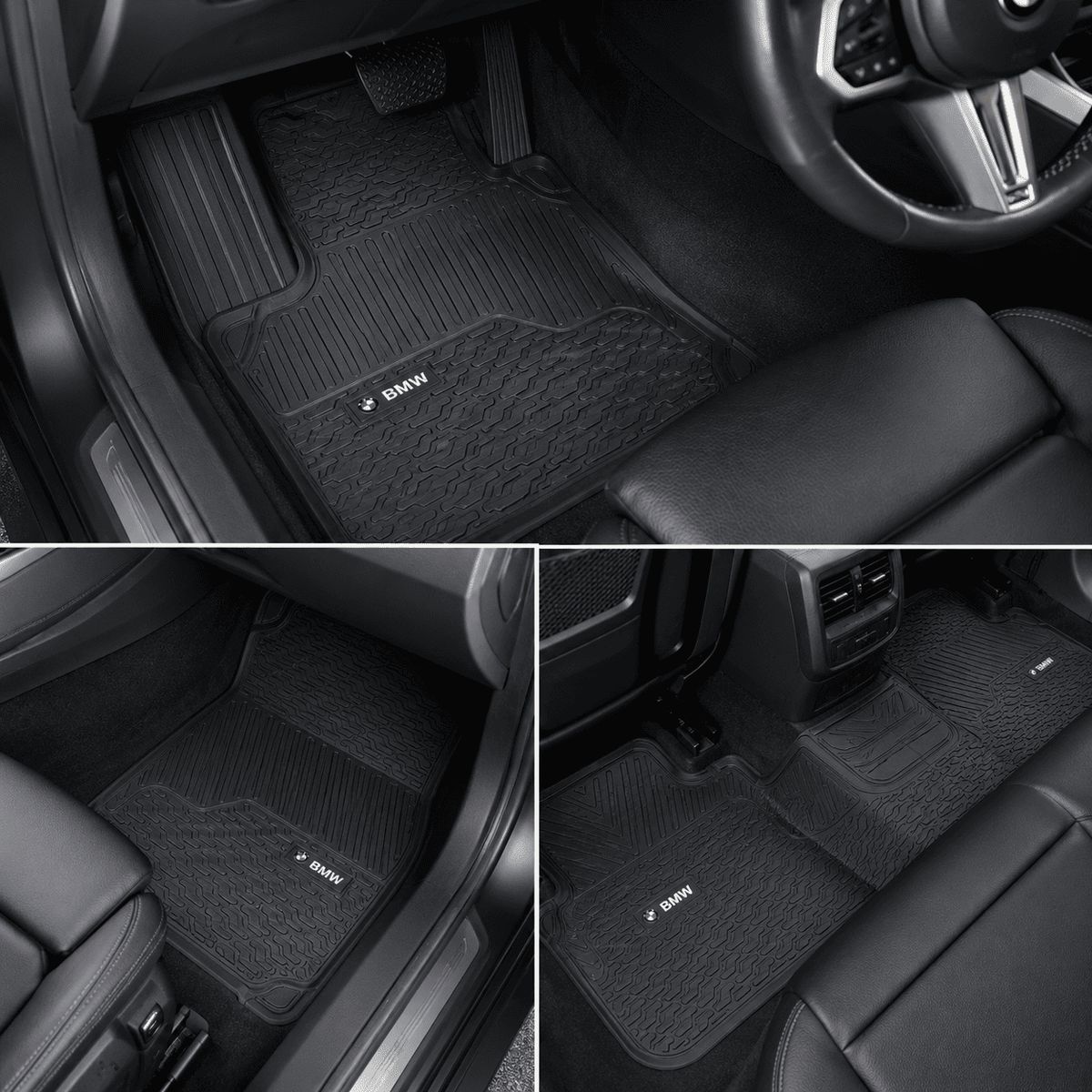 JET - Protector De Piso Universal Logo BMW Negro 3Pcs