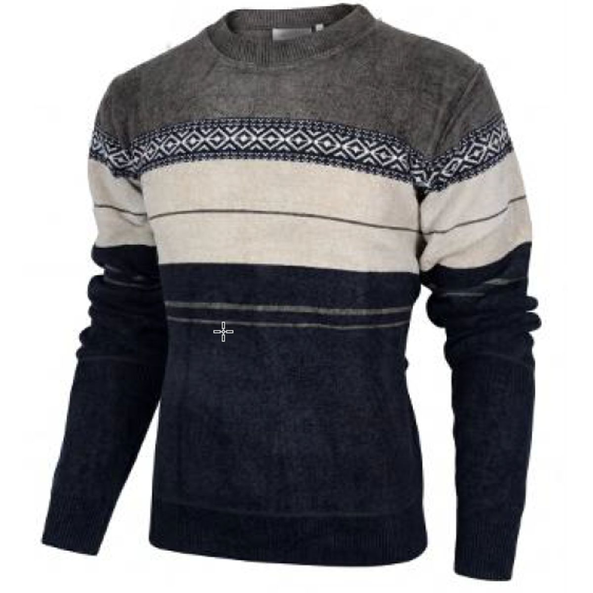 GENERICO - Chompa Tejida Hombre Afelpada Importada Cuello Redondo Abrigadora Invierno Premium