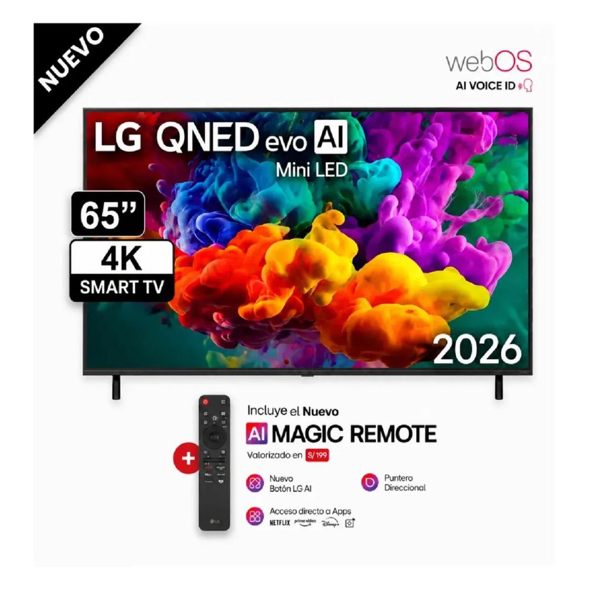LG - Televisor LG 65QNED65BSA 65” 4K Ultra HD QNED Mini LED  65QNED65BSA