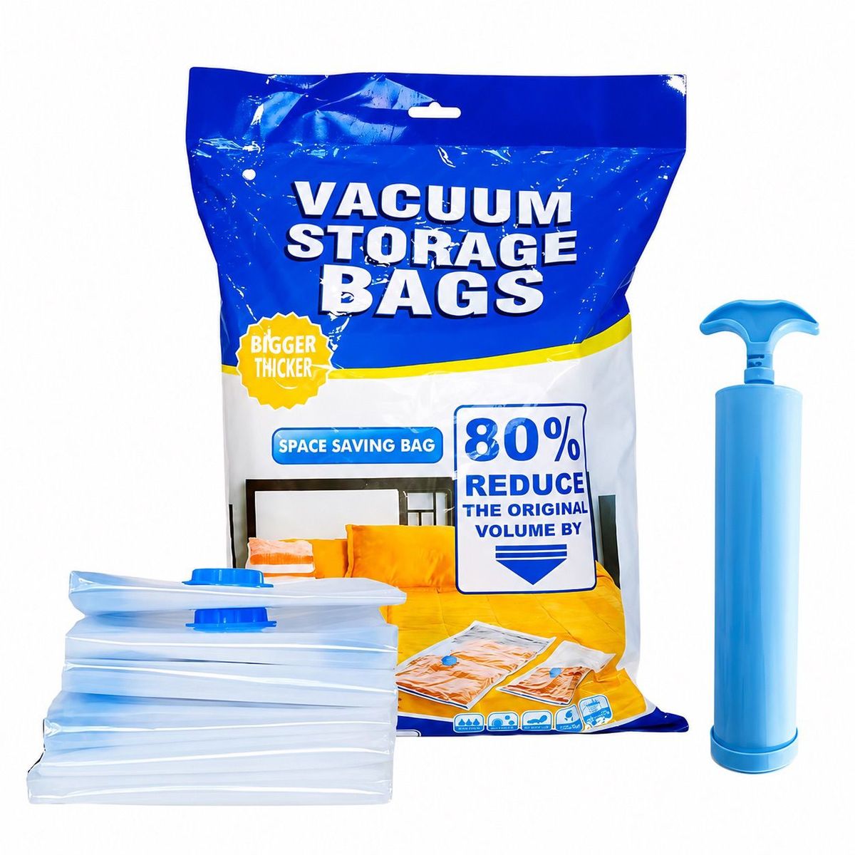 GENERICO - SET DE BOLSAS AL VACÍO CON SUCCIONADOR MANUAL